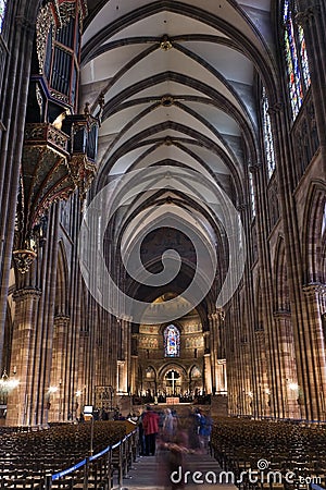 Strasbourg cathedral inside Editorial Stock Photo