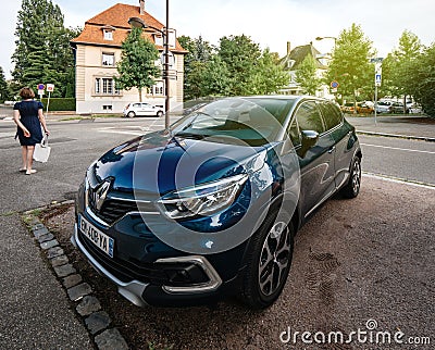 Beautiful French Renault car parked in city Editorial Stock Photo