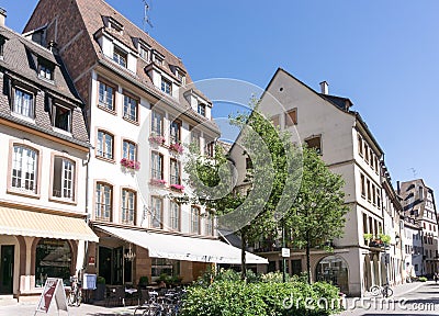 STRASBOURG, FRANCE - August 23 : Street view of Traditional hous Editorial Stock Photo