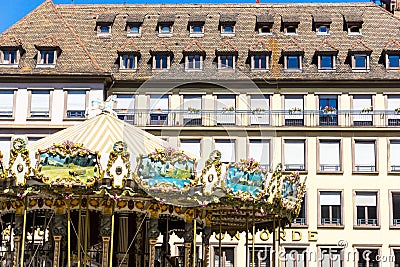 STRASBOURG, FRANCE - August 23 : Street view of Traditional hous Editorial Stock Photo