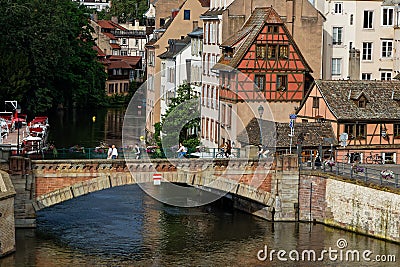 Petite France and the Ponts Couverts in Strasbourg Editorial Stock Photo