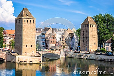 Strasbourg scenery water towers Stock Photo