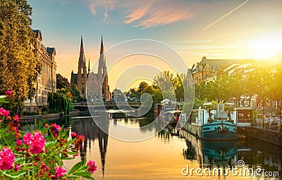 Strasbourg at sunrise Stock Photo