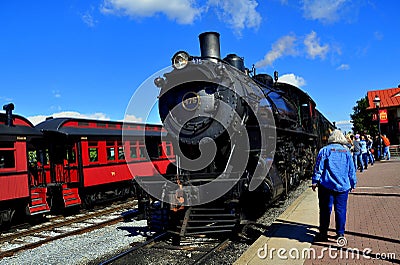 Strasburg, PA: St4am Engine at Strasburg Railroad Editorial Stock Photo