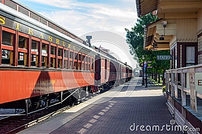 Train at Strasburg Railroad Station Editorial Stock Photo