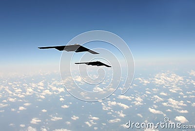 Strategic bombers in flight Stock Photo