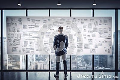 Strategic Expertise Business Planning with Professional Whiteboard Planners Stock Photo