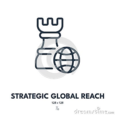 Strategic Global Reach Icon. International, Growth, Worldwide. Editable Stroke. Vector Icon Vector Illustration