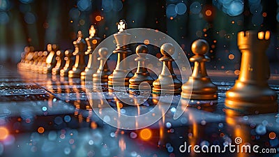 Strategic Movement of Algorithmic Pawns on a Quantum-Powered Chessboard. Concept Quantum Computing, Stock Photo