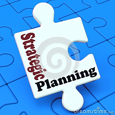 Strategic Planning Shows Business Solutions Or Goals Stock Photo