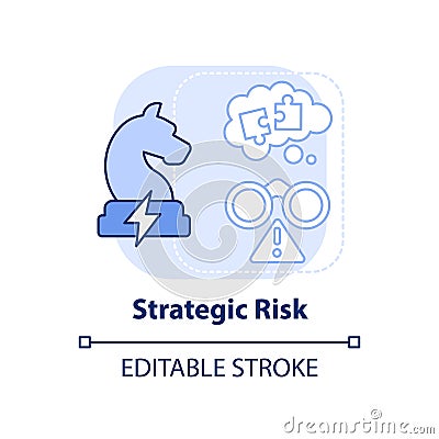 Strategic risk light blue concept icon Cartoon Illustration