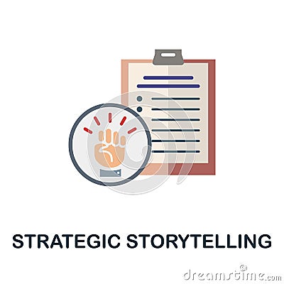 Strategic Storytelling flat icon. Simple sign from crowdfunding collection. Creative Strategic Storytelling icon Vector Illustration