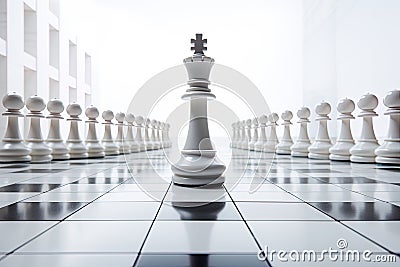 strategic thinking and decision-making with this minimalist chess pieces concept. Stock Photo