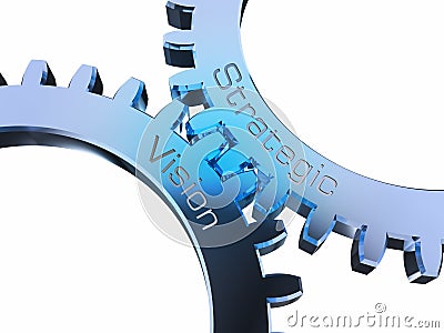 Strategic Vision on gearwheels Stock Photo