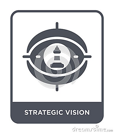 strategic vision icon in trendy design style. strategic vision icon isolated on white background. strategic vision vector icon Vector Illustration