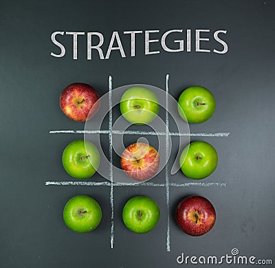 Strategies concept with tic tac toe game Stock Photo