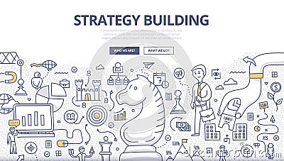 Strategy Building Doodle Concept Vector Illustration