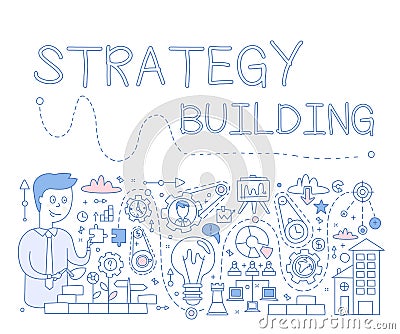 Strategy Building. Vector Illustration Vector Illustration