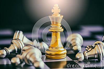 Strategy chess battle Intelligence challenge game on chessboard. Stock Photo