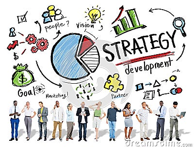 Strategy Development Goal Marketing Vision Planning Business Con Stock Photo