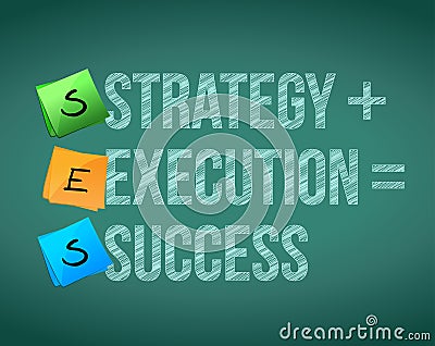 Strategy execution to success concept illustration Cartoon Illustration