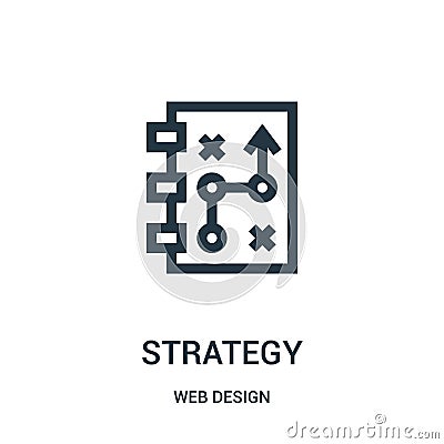 strategy icon vector from web design collection. Thin line strategy outline icon vector illustration Vector Illustration