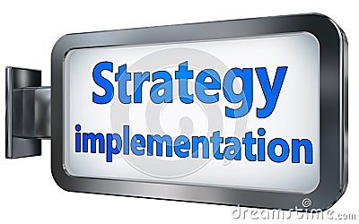 Strategy implementation on billboard Stock Photo