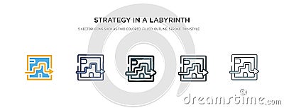 Strategy in a labyrinth icon in different style vector illustration. two colored and black strategy in a labyrinth vector icons Vector Illustration