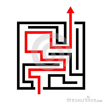 Strategy in a labyrinth vector icon illustration. problem sign. brainstorming symbol. Vector Illustration