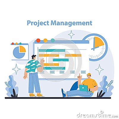 Strategy and management concept. Flat vector illustration. Vector Illustration