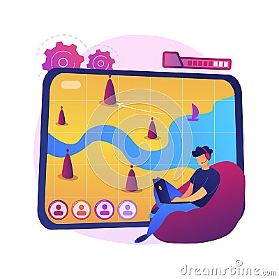 Strategy online games abstract concept vector illustration. Vector Illustration