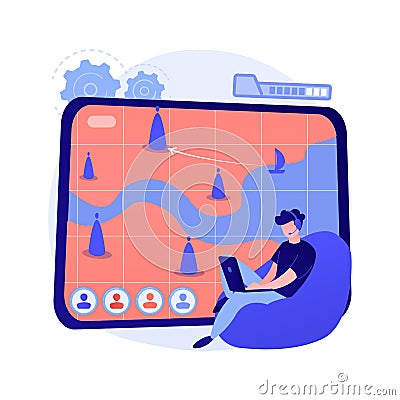 Strategy online games abstract concept vector illustration. Vector Illustration