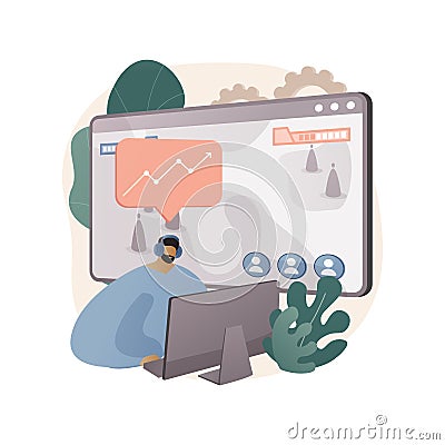 Strategy online games abstract concept vector illustration. Vector Illustration