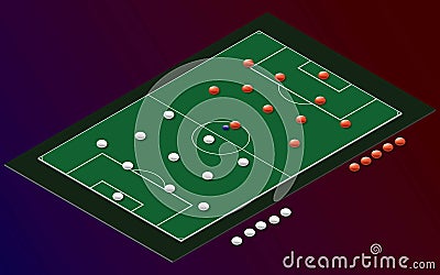 Strategy planning for football games, corporate strategy,teamwork,business plan Vector Illustration