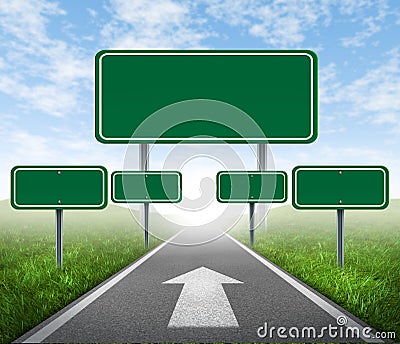 Strategy road signs Stock Photo