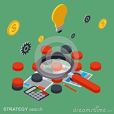 Strategy search, solution choice, business quest vector concept Vector Illustration