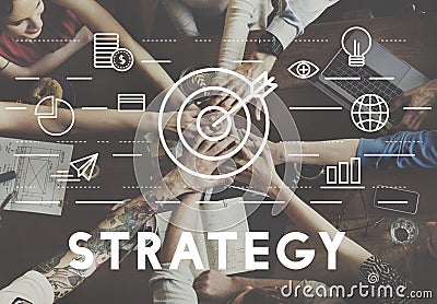 Strategy Target Mission Objective Graphics Concept Stock Photo