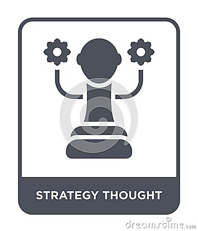 strategy thought icon in trendy design style. strategy thought icon isolated on white background. strategy thought vector icon Vector Illustration