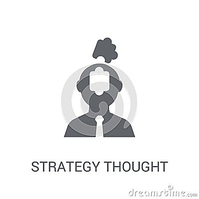 Strategy thought icon. Trendy Strategy thought logo concept on w Vector Illustration