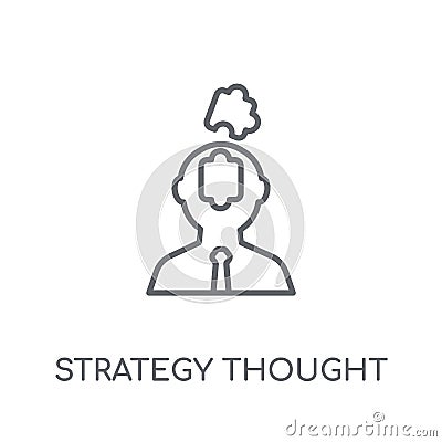 Strategy thought linear icon. Modern outline Strategy thought lo Vector Illustration