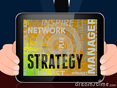 Strategy Words Meaning Tactics Vision 3d Illustration Stock Photo
