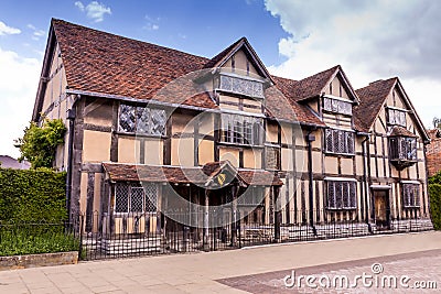 STRATFORD UPON AVON, UK. House a birthplace where playwright and poet William Shakespeare was born. Editorial Stock Photo