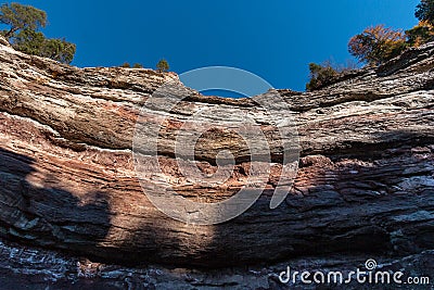 Stratified sedimentary rocks Stock Photo