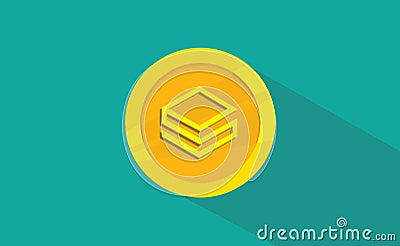 Stratis cryptocurrency technology icon logo flat style Cartoon Illustration