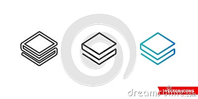 Stratis icon of 3 types color, black and white, outline. Isolated vector sign symbol. Vector Illustration