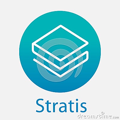 Stratis Strat decentralized blockchain criptocurrency platform vector logo Vector Illustration