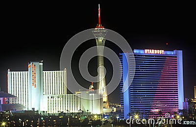 Stratosphere Tower and Stardust Hotel, Las Vegas, NV Editorial Stock Photo