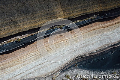 Stratum of Earth crust in cross-section Stock Photo