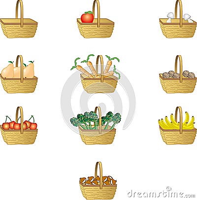 straw baskets Stock Photo