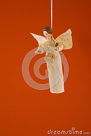 Straw christmas angel Stock Photo